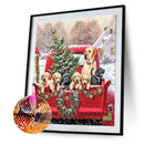 DIY 5D Mosaic Christmas Puppy Rhinestone Drawing Full Round Diamond Painting Kit