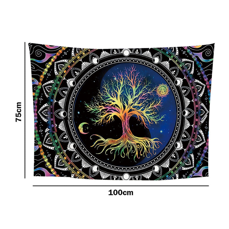 #A Tree Fluorescent Tapestry Wall Hanging Carpet Luminous Background Glow Clot