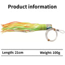 Octopus Squid Fishing Lures Soft Skirt Baits Tuna Trolling Seawater (C)
