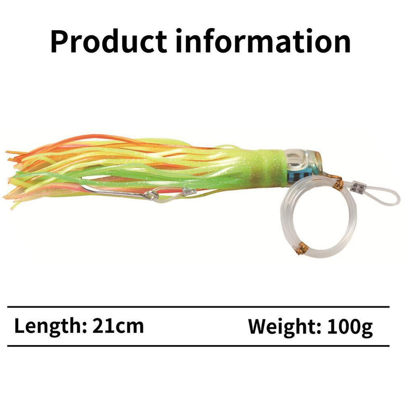 Octopus Squid Fishing Lures Soft Skirt Baits Tuna Trolling Seawater (C)