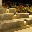 4pcs LED Solar Lamp Outdoor Stair Garden Fence Step Wall Lights (Warm) Newly