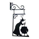 Holiday Decor Black Witch Sign Metal Witch Wall Silhouette for Garden Patio Door