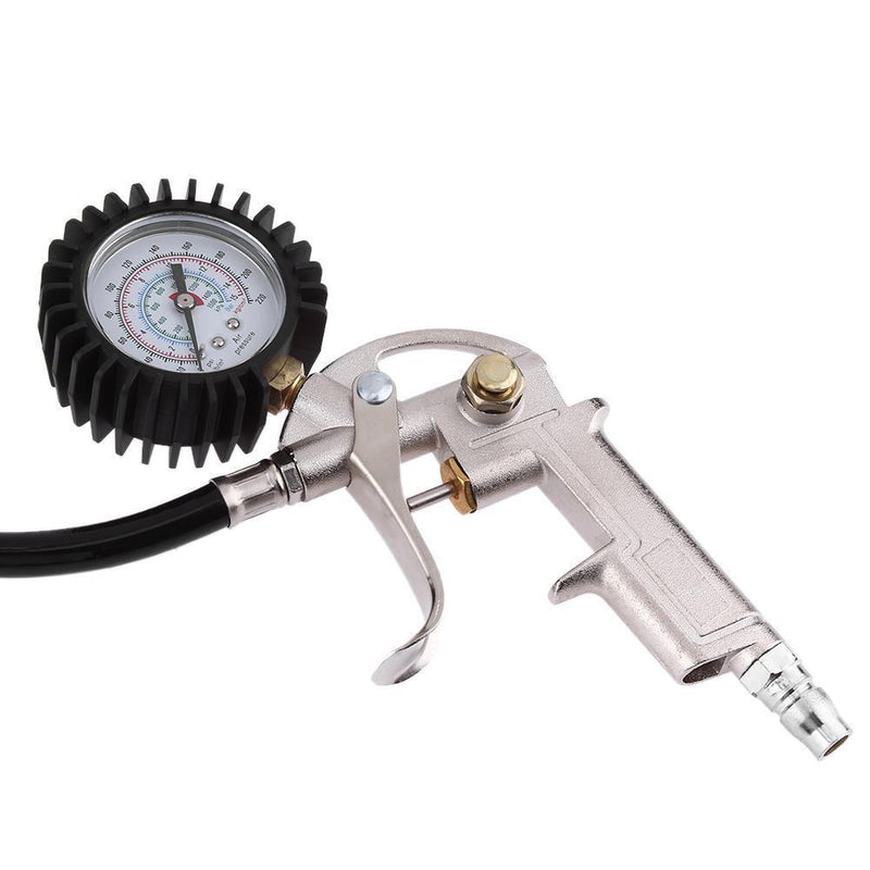 Tuankay Lock On Chuck Flexible Hose 0-220psi Tire Filler with Air Pressure Test