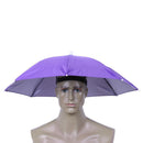 Anti-Rain Elastic Band Head Umbrella Hat Outdoor Sunscreen Tool(Purple)