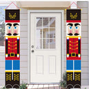 2pcs Oxford Christmas Door Banner Festival Decor Door Curtain Hanging Cloth