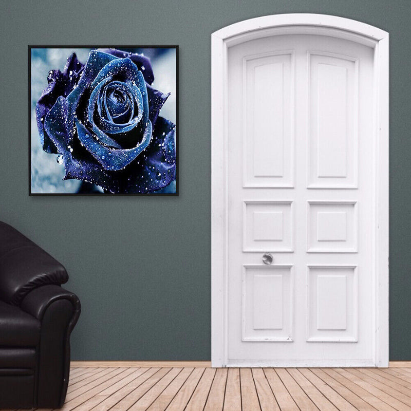 5D Full Drill Diamond Painting DIY Purple Rose Rhinestone Picture Decor Poster