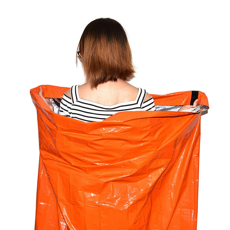 Waterproof Outdoor Emergency Blanket Survival Thermal Sleeping Bags Orange Newly
