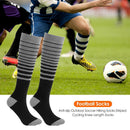 Anti-slip Soccer Hiking Socks Striped Cycling Knee Length Socks (Grey)