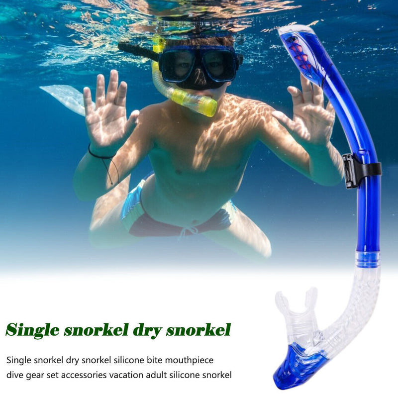 Diving Snorkel Professional Swim Breathing Tube Hose (Transparent Blue)