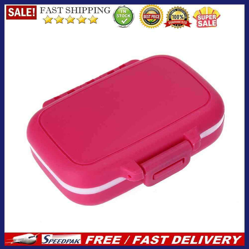 10pcs 3 Grids Portable Pill Box Medicine Storage Case Container(Rose)