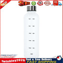 1L Large Capacity Water Bottle Portable Plastic Water Cup (White Frosted) Newly