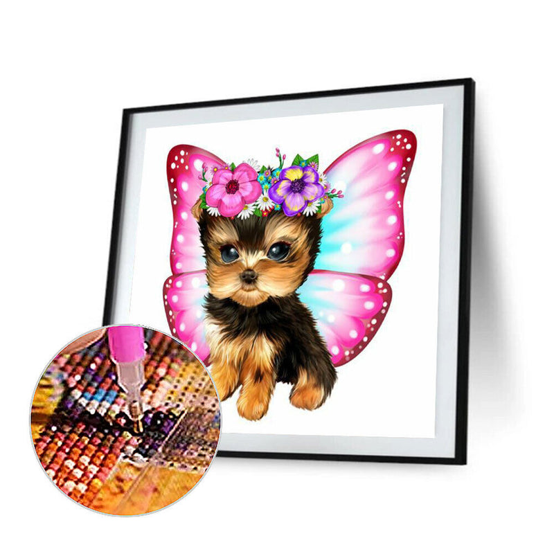 5D DIY Diamond Painting Kits Full Round Drill Butterfly Puppy Mosaic Crafts