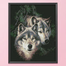 Cross Stitch Kits 11CT Stamped DIY Wolf Full Embroider Mosaic Needlework