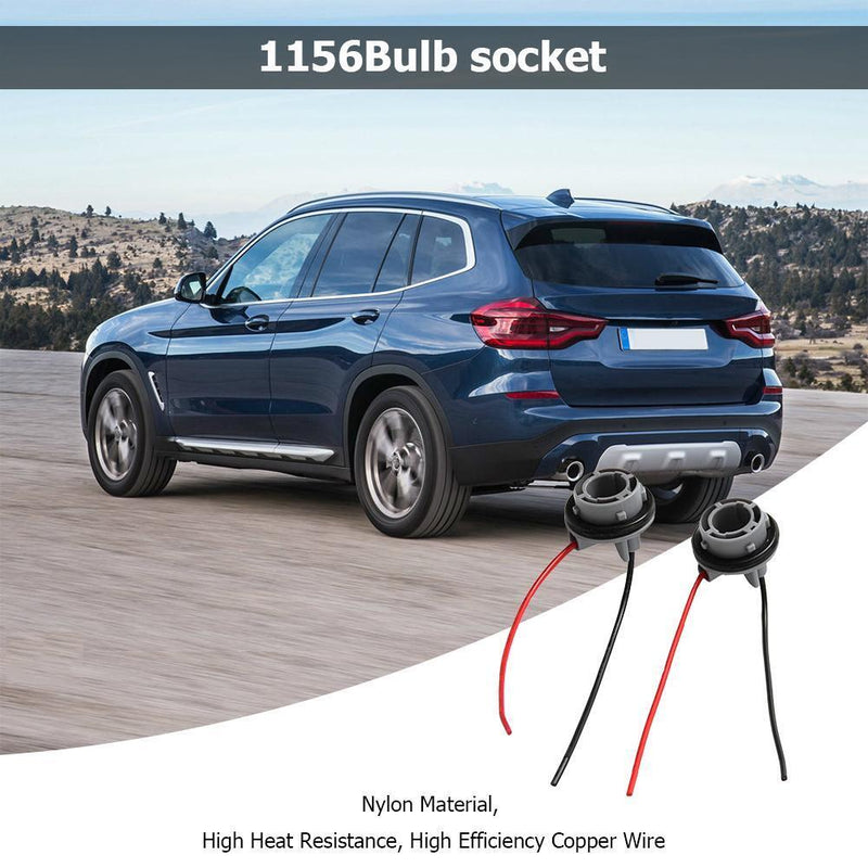 2pcs Car Auto 1156 Light Bulb Socket Lamp Holder LED Wiring Connector Adapter