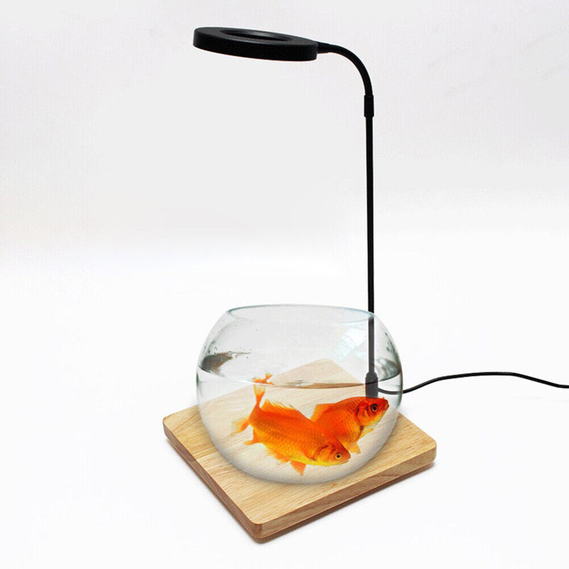 LED Aquarium Light USB Wood Base Aquatic Plants Grow Lighting Lamp for Fish