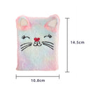 Cartoon Cat Plush Notebook Fluffy Daily Planner Journal Book (Multicolor) Newly