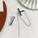 European Style Cross Earrings Zipper Dangle Drop Punk Long Chain Stud Earrings