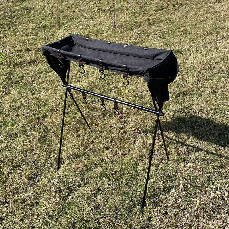 Outdoor Storage Rack Portable Camping Picnic Tripod Triangle Hanging Shelf