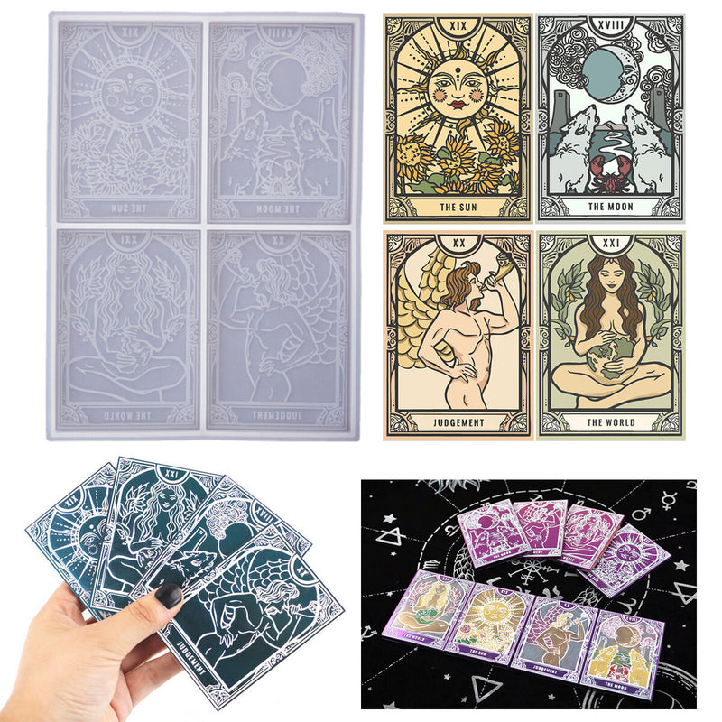 Tarot Card Molds 22 Silicone Full Set Cards Molds for Casting DIY (White) Newly