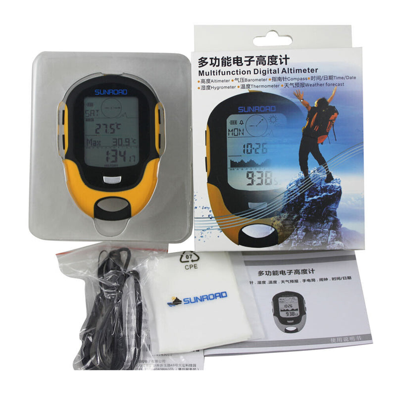 Waterproof FR500 Multifunction LCD Digital Altimeter Barometer Compass  Newly