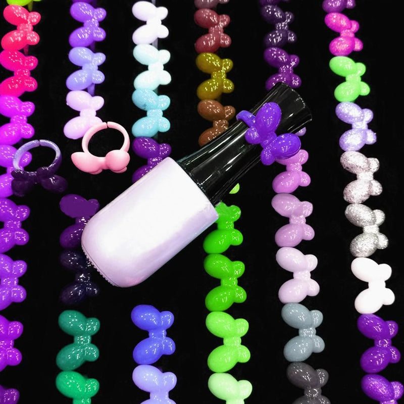 50pcs/set Butterfly Nail Polish Display False Nails Ring Tool (Transparent)