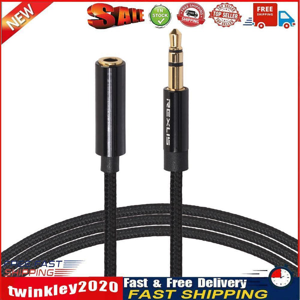 Braided Headphone Extension Cable 3.5mm Jack Male to Female Audio Cord Newly