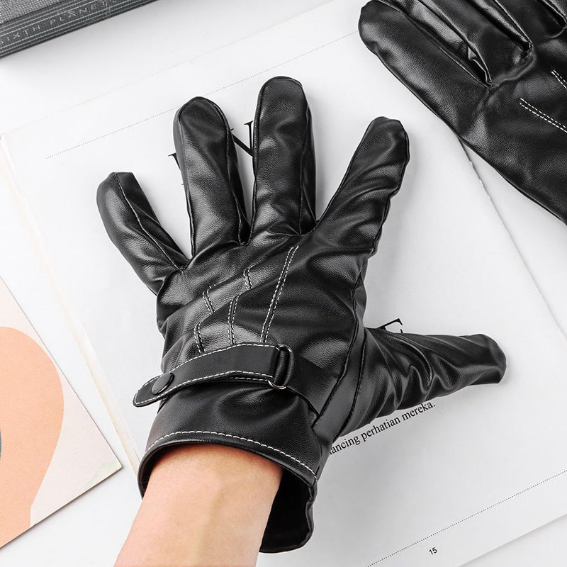 Drive Waterproof Thicken Full Finger PU Leather Gloves Touch Screen Gloves