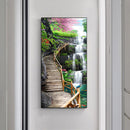 Oil Paint By Numbers Fall Road Frameless Picture Craft Kit for Home Living Room