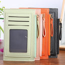5pcs Women PU Solid Card Holder Money Bag Multi-slot Mini Wallet(Orange)