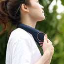 Summer Mute Leafless Air Cooling Hanging Neck Fan for Sports Travel (Blue)