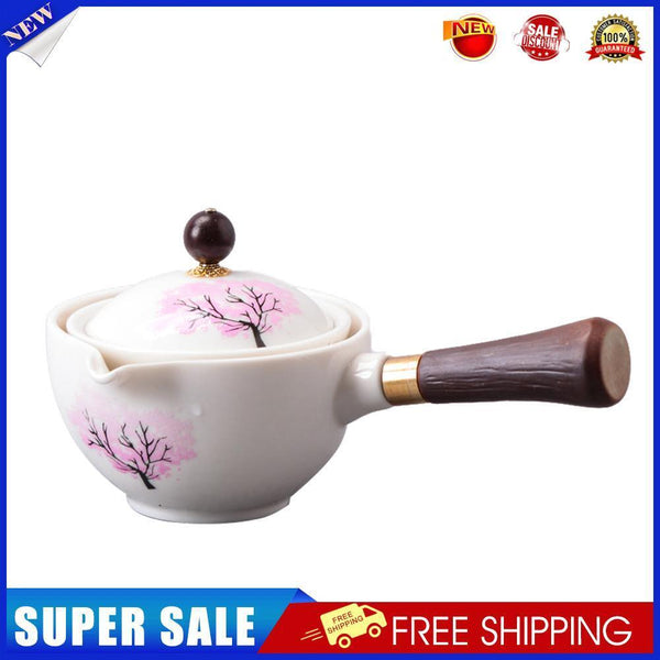 Portable Chinese Gongfu Kung Fu Tea Set Rotating Ceramic Teapot Teaware (M)