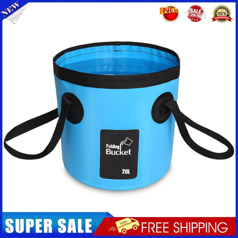 20L Portable Folding Bucket Outdoor Fishing Car Wash Water Storage (Blue)