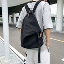 Japanese Simple Backpack Women Men Canvas Travel Solid Student Casual School Bag