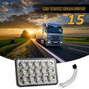 150W 4X6 inch Truck LED Headlight DRL 15000LM 6000K Square Lamp for SUV Newly