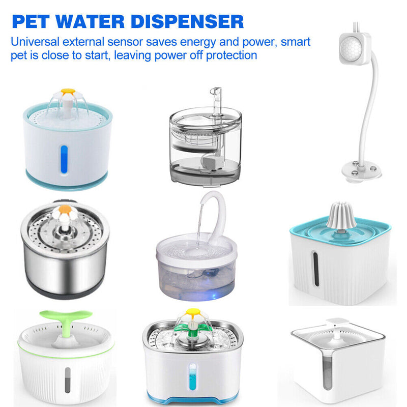 Pet Cat Water Fountain Infrared Motion USB Sensor Intelligent Drinking Dispenser