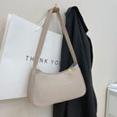 Women Shoulder Underarm Bag Nylon Retro Solid Handle Purse Handbag (Khaki)