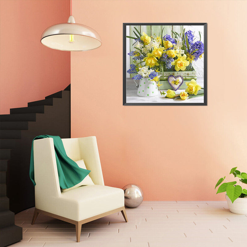 Full Cross Stitch 11CT Cotton Thread DIY Flowers Handmade Stamped Needlework