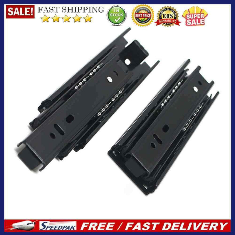 2pcs Cabinet Drawer Slides Mute Buffer Damping Ball Bearing Guide Rail Hard