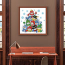 Partial Embroidery 11CT DIY Cross Stitch Stamped Christmas Snowman Pile Crafts