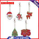 5pcs DIY Full Drill Diamond Painting Keychain Special-shaped Christmas Pendant