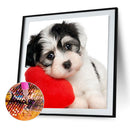 5D DIY Diamond Painting Cute Love Heart Dog Cross Stitch Embroidery Mosaic