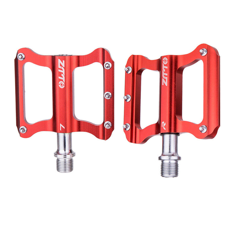 ZTTO Bicycle MTB Road Bike Smooth Bearings Anti-slip Flat Pedals (Red) Newly