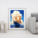 Hand Painted Oil Paint By Numbers DIY Sailboat Drawing Home Wall Decoration Gift