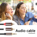 3.5mm Jack to 2 RCA AUX Audio Cable 1/8 Male to 2RCA Male Splitter (1m) Newly