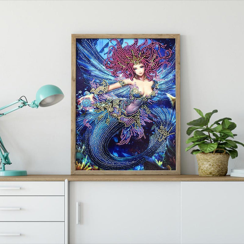 Fish Tail 5D DIY Special Shaped Diamond Painting Cross Stitch Kits Wall Decor