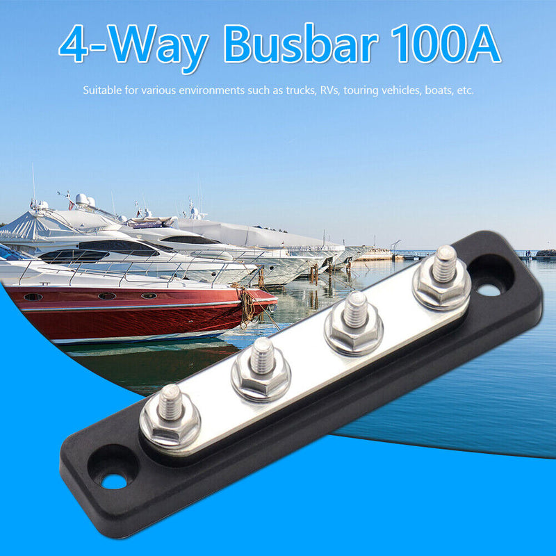 Bus Bar 48V 100 Amp Busbar with Clear Cover for Truck Boat RV (AOA1135-A) Newly