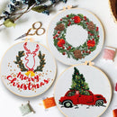 Handmade Cross Stitch Kit Merry Christmas Christmas Embroidery Embroidery Hoop