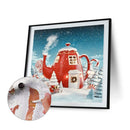 Christmas Cottage Oil Paint By Numbers Kit DIY Frameless Drawing for Adults Home
