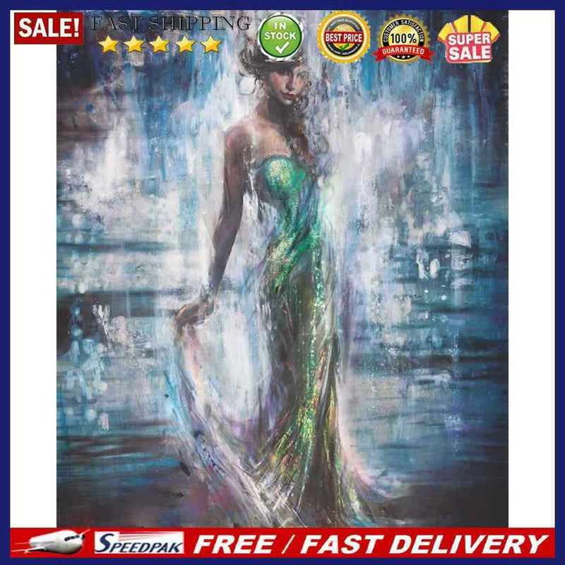 Elegant Girl Canvas Painted Oil Paint By Numbers Wall Art Modern Bedroom Decor