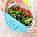 Plastic Drain Basket Wash Rice Fruit Filter for Jar Leakproof Baffle (Blue)